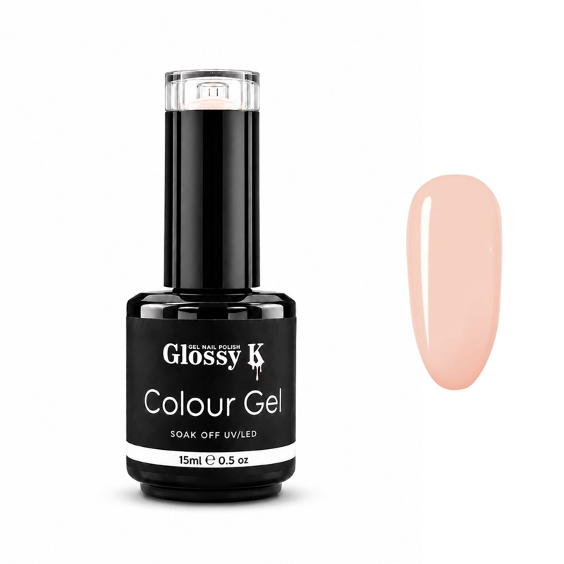 Glossy K professional Korean colour gel polish for glossy, high-pigment salon manicures, gel nails, overlays, and nail art.