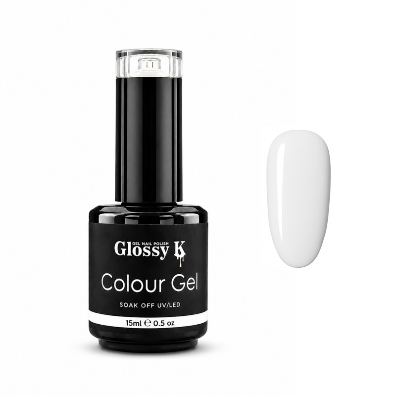 Glossy K professional Korean colour gel polish for glossy, high-pigment salon manicures, gel nails, overlays, and nail art.