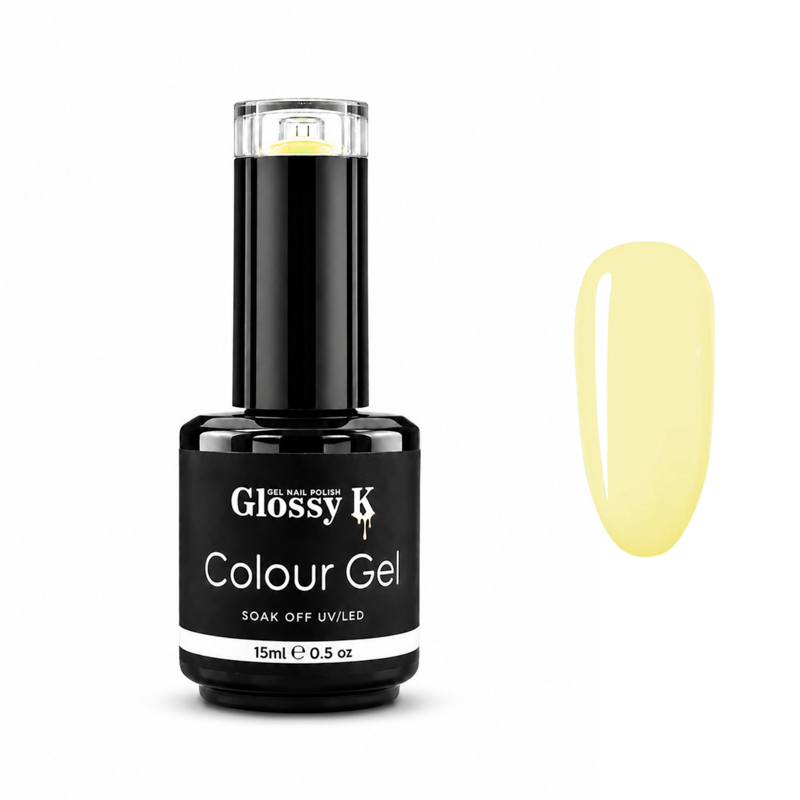 Glossy K professional Korean colour gel polish for glossy, high-pigment salon manicures, gel nails, overlays, and nail art.