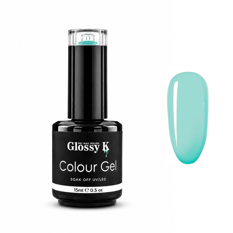 Glossy K professional Korean colour gel polish for glossy, high-pigment salon manicures, gel nails, overlays, and nail art.