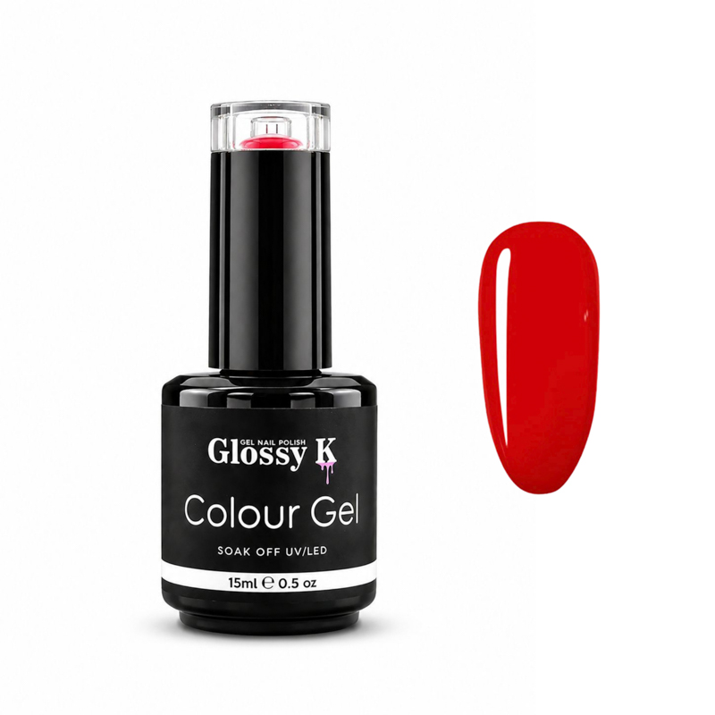 Glossy K professional Korean colour gel polish for glossy, high-pigment salon manicures, gel nails, overlays, and nail art.