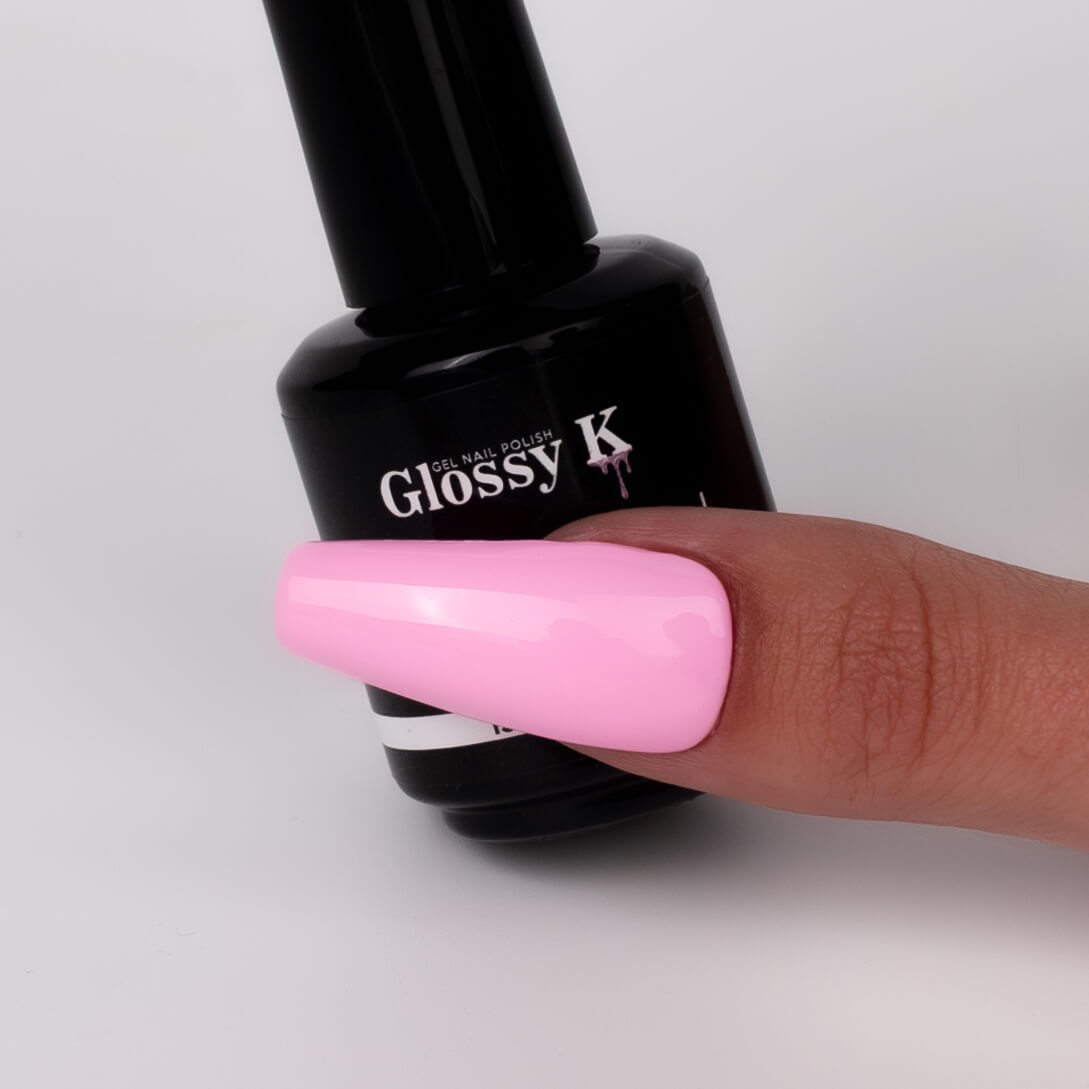 Glossy K Gel Polish 004 – Candy Pink - Image 3