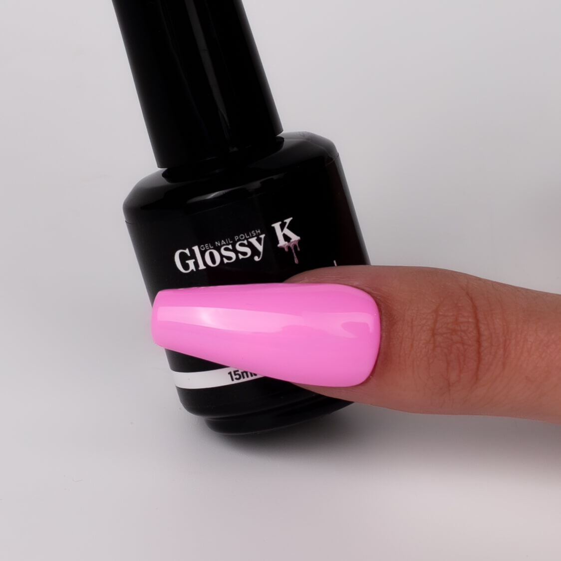 Glossy K Gel Polish 005 – Bubblegum Pink - Image 3