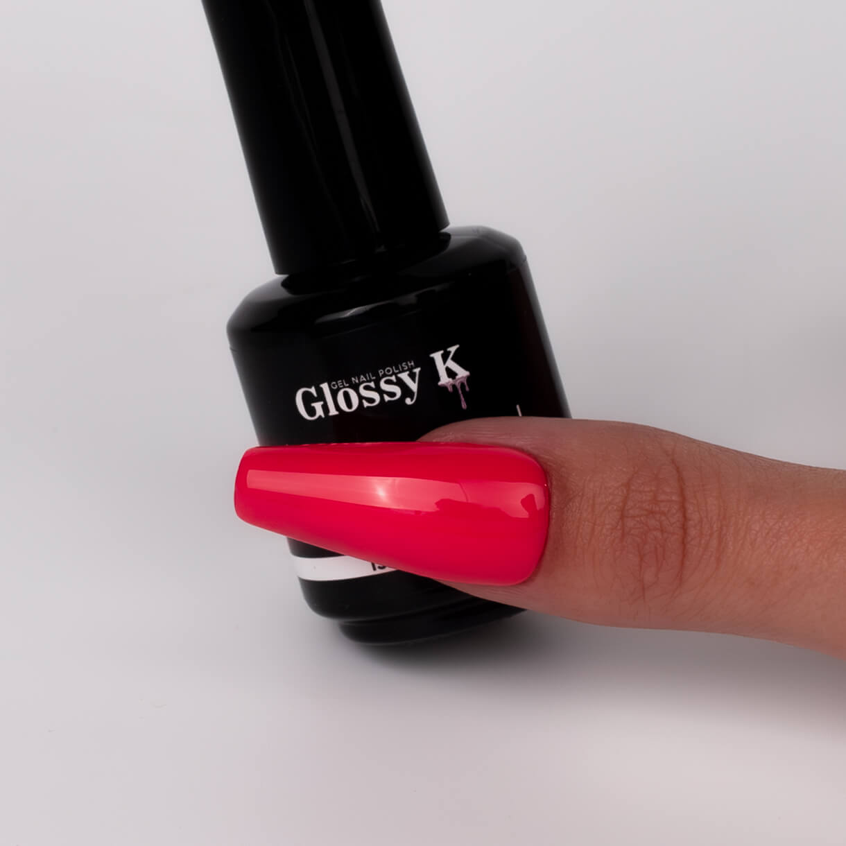 Glossy K Gel Polish 009 – Coral Red - Image 3