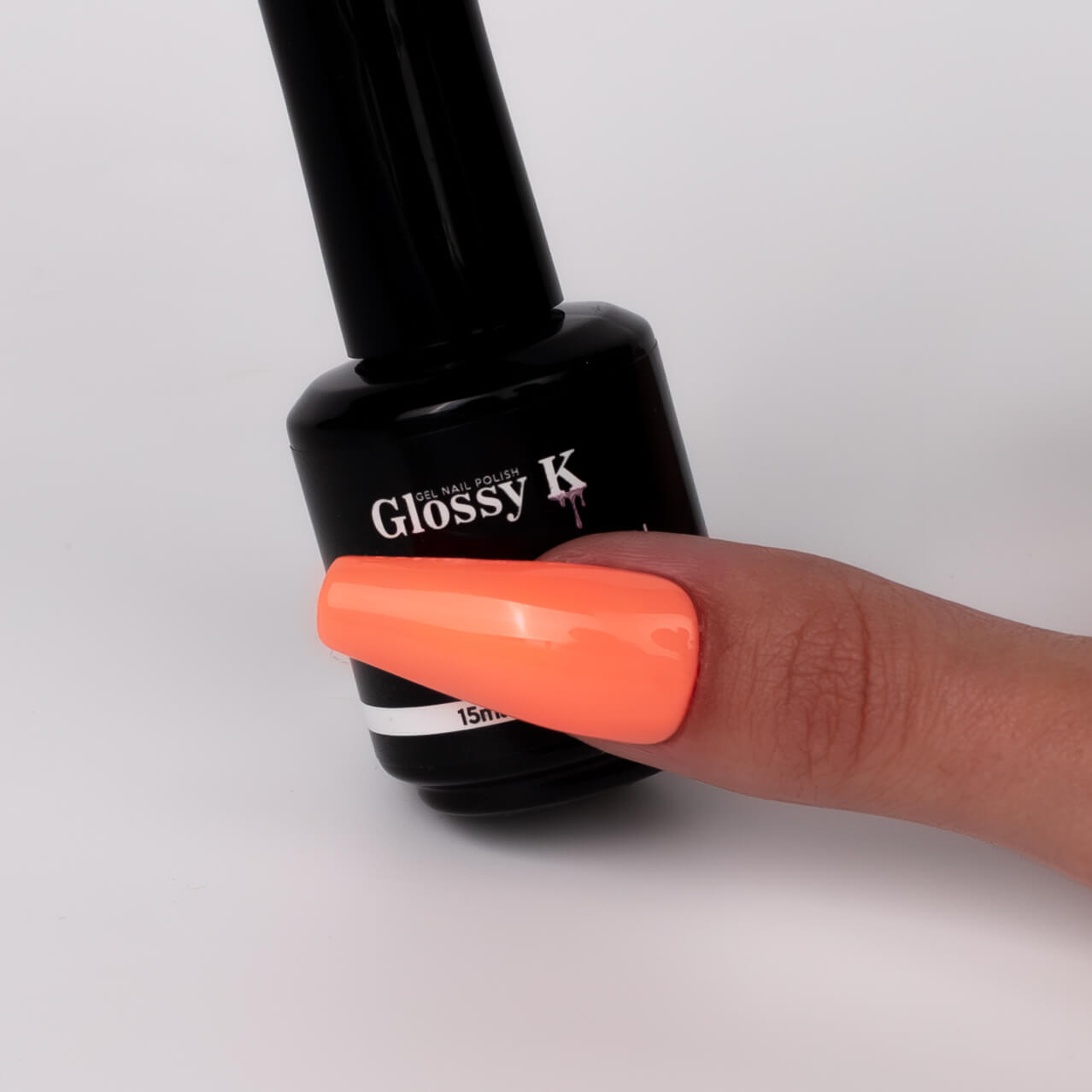 Glossy K Gel Polish 010 – Vibrant Peach - Image 3