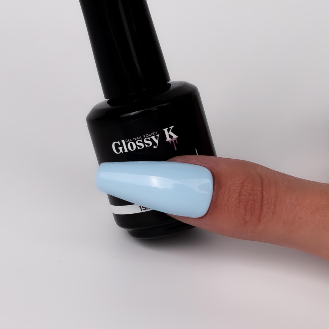 Glossy K Gel Polish 014 – Dusty Pastel Blue - Image 3