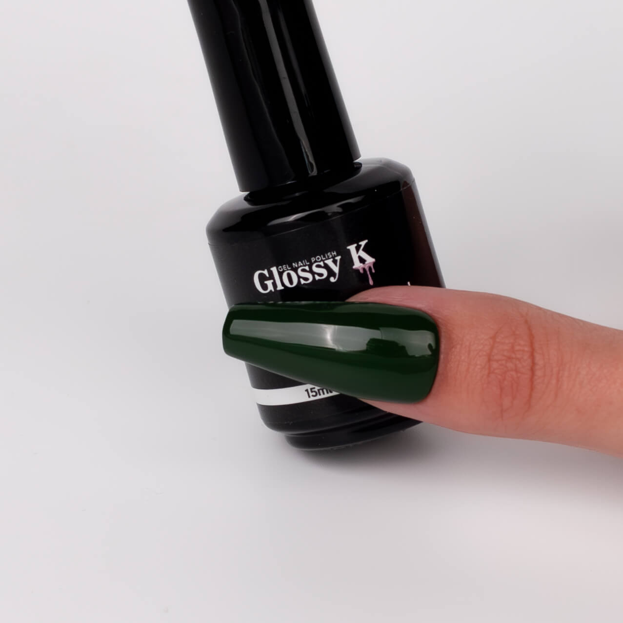 Glossy K Gel Polish 024 – Dark Army Green - Image 3