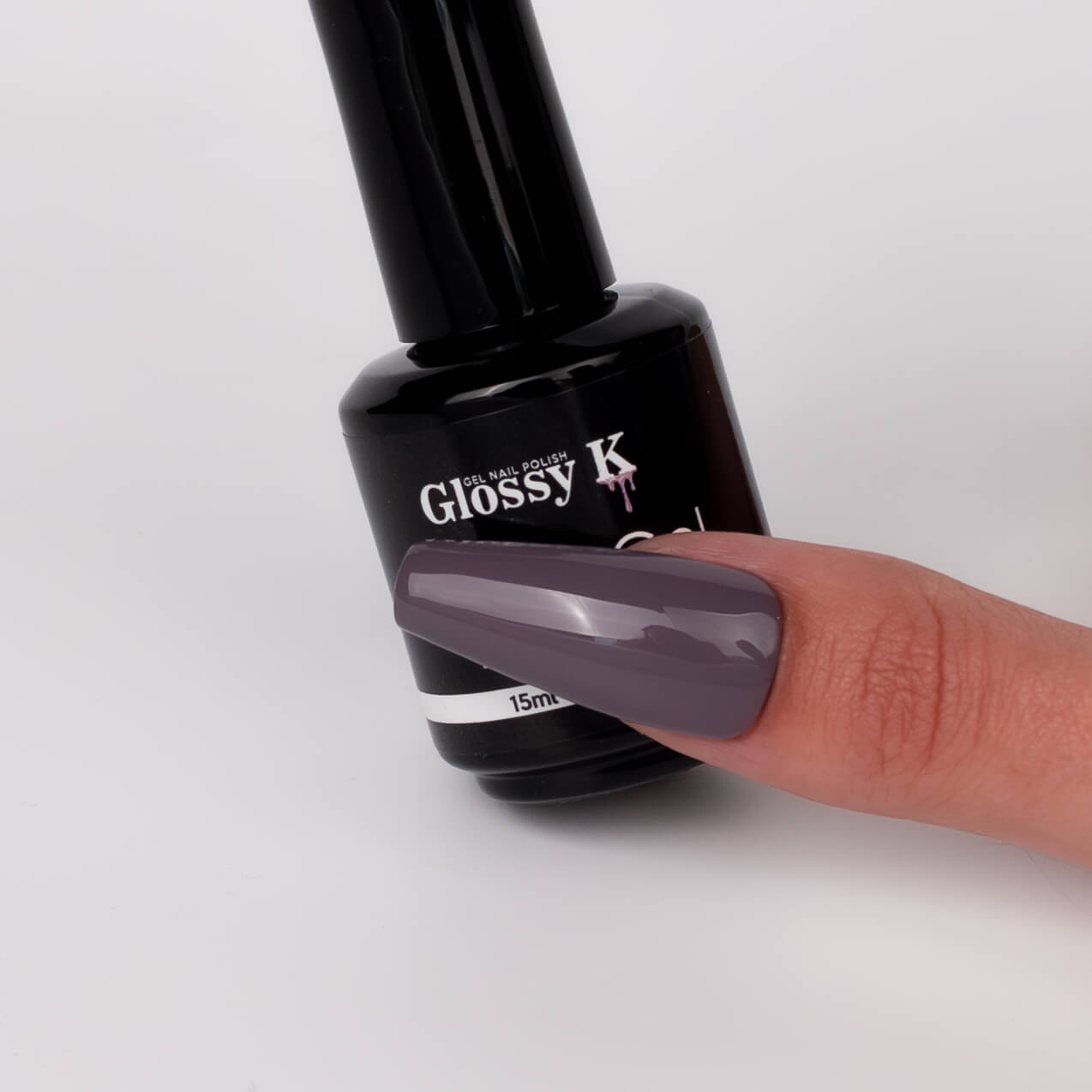 Glossy K Gel Polish 037 – Dark Stone Grey - Image 3