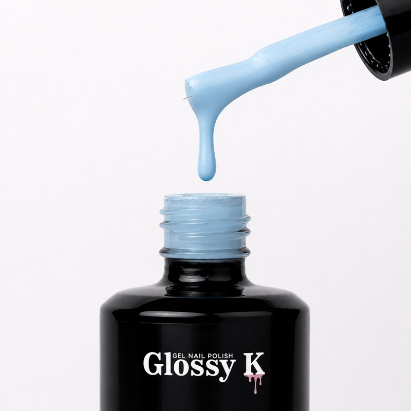 Glossy K Gel Polish 014 – Dusty Pastel Blue - Image 2