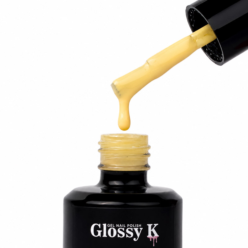Glossy K Gel Polish 022 – Butter Pastel Yellow - Image 2