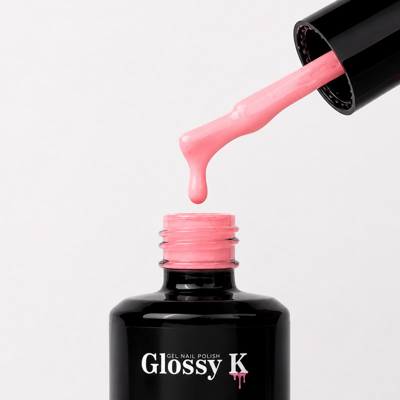 Glossy K Gel Polish 031 – Pastel Coral Pink - Image 2