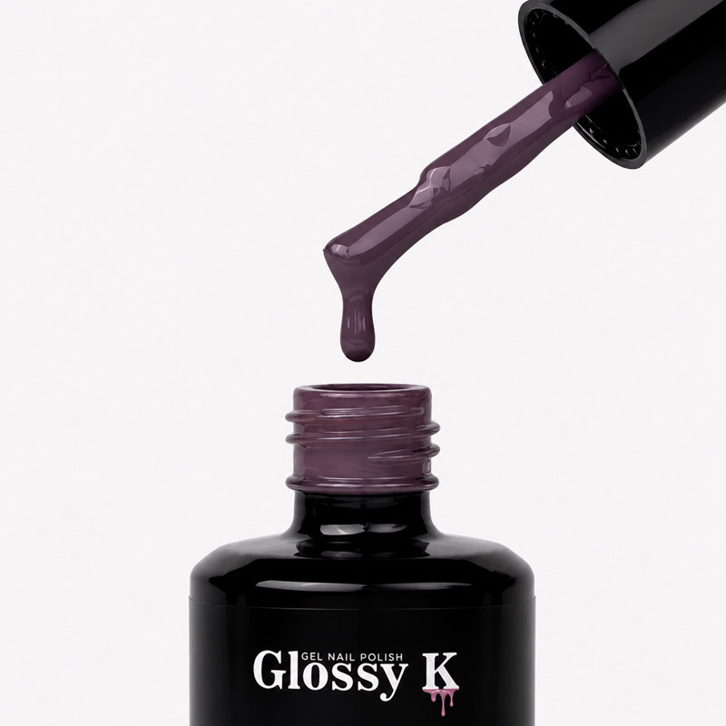 Glossy K Gel Polish 037 – Dark Stone Grey - Image 2