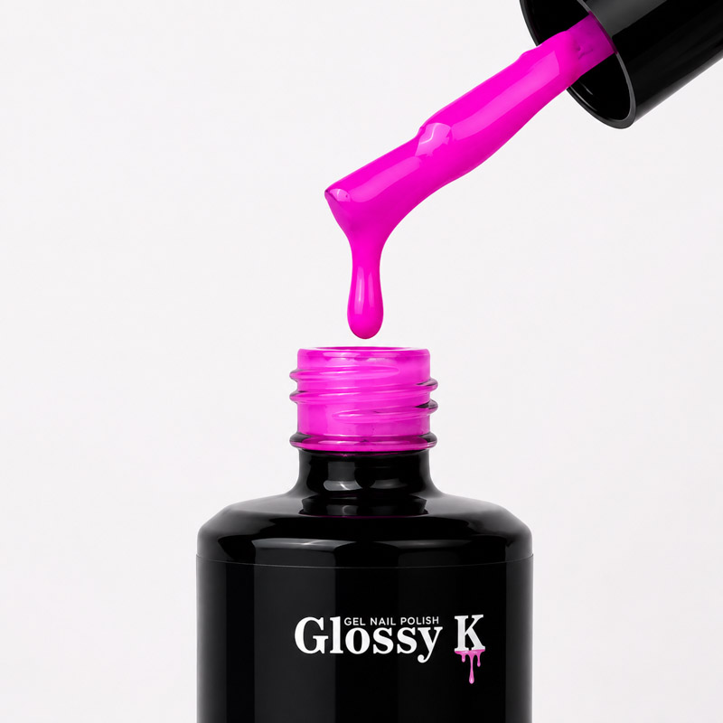 Glossy K Gel Polish 041 – Royal Fuchsia - Image 2