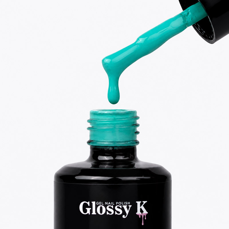 Glossy K Gel Polish 043 – Vibrant Turquoise - Image 2