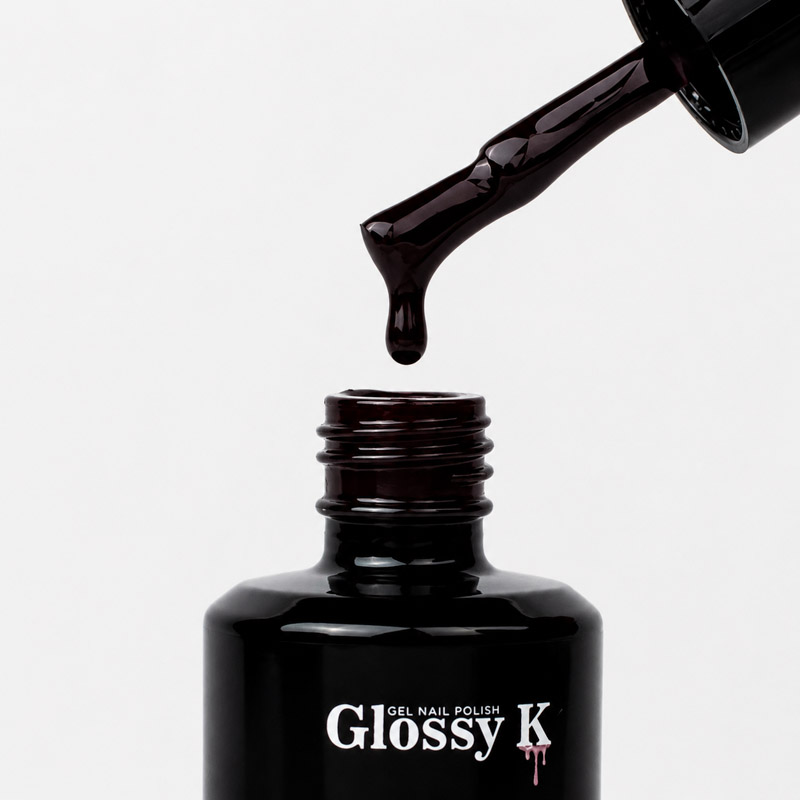 Glossy K Gel Polish 044 – Dark Burgundy - Image 2