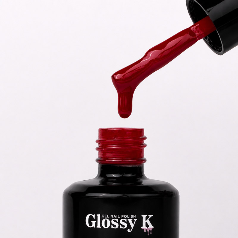 Glossy K Gel Polish 053 – Dark Red - Image 2