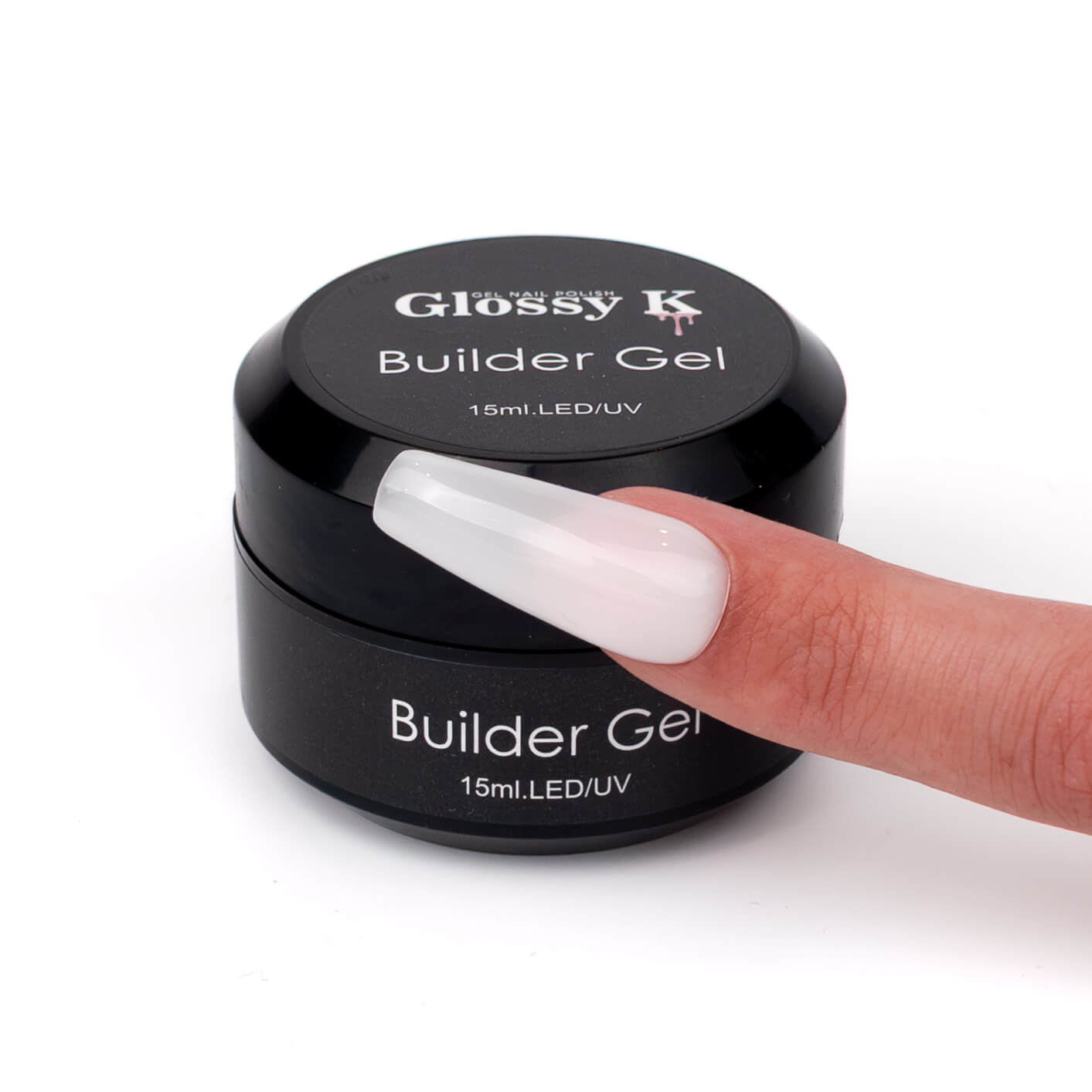 Glossy K Builder Gel 002 – Milky White - Image 3