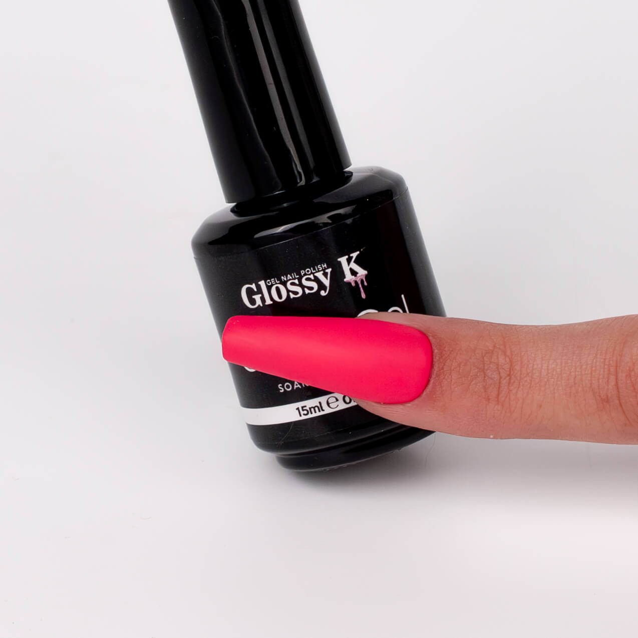 Glossy K Gel Polish 009 – Coral Red - Image 4