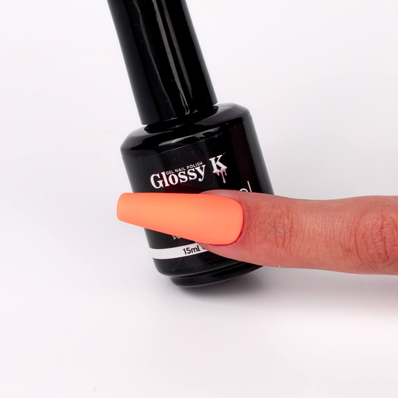 Glossy K Gel Polish 010 – Vibrant Peach - Image 4
