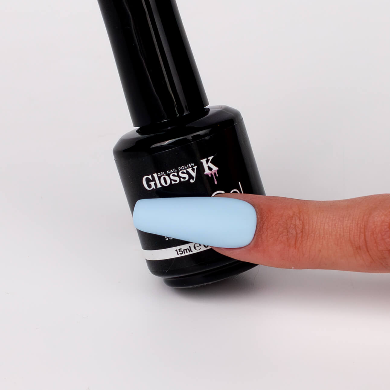 Glossy K Gel Polish 014 – Dusty Pastel Blue - Image 4
