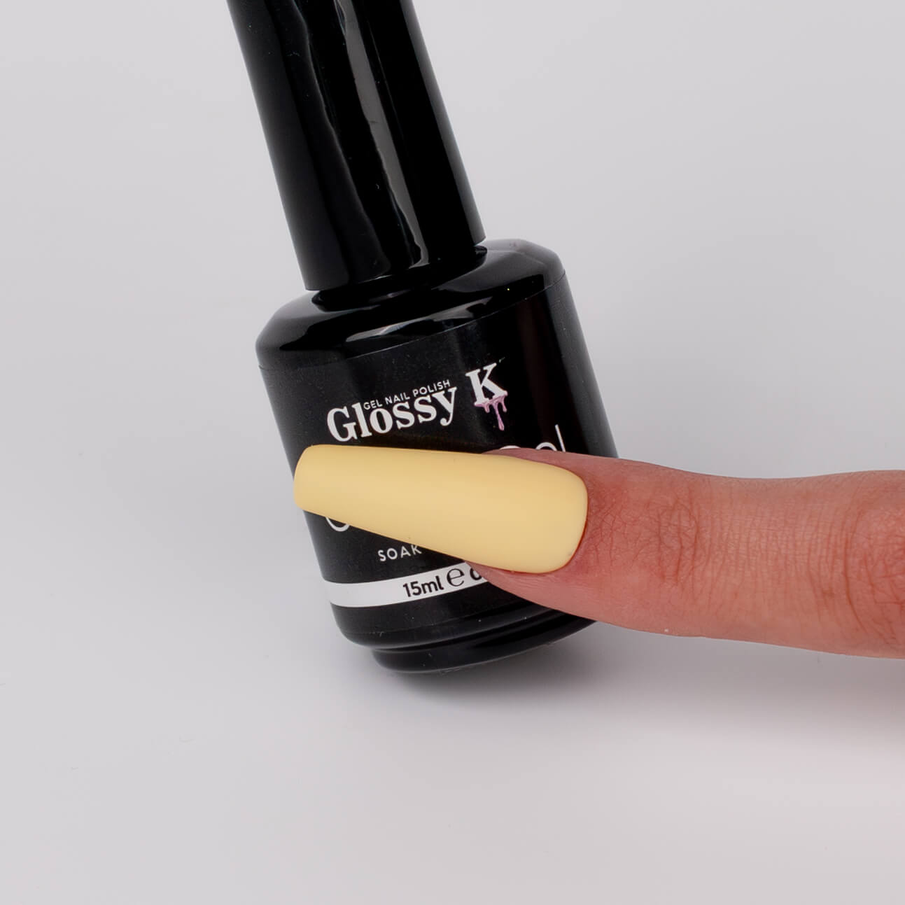 Glossy K Gel Polish 022 – Butter Pastel Yellow - Image 4
