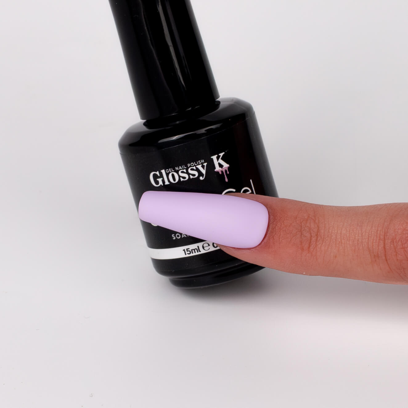 Glossy K Gel Polish 027 – Pastel Lilac - Image 4