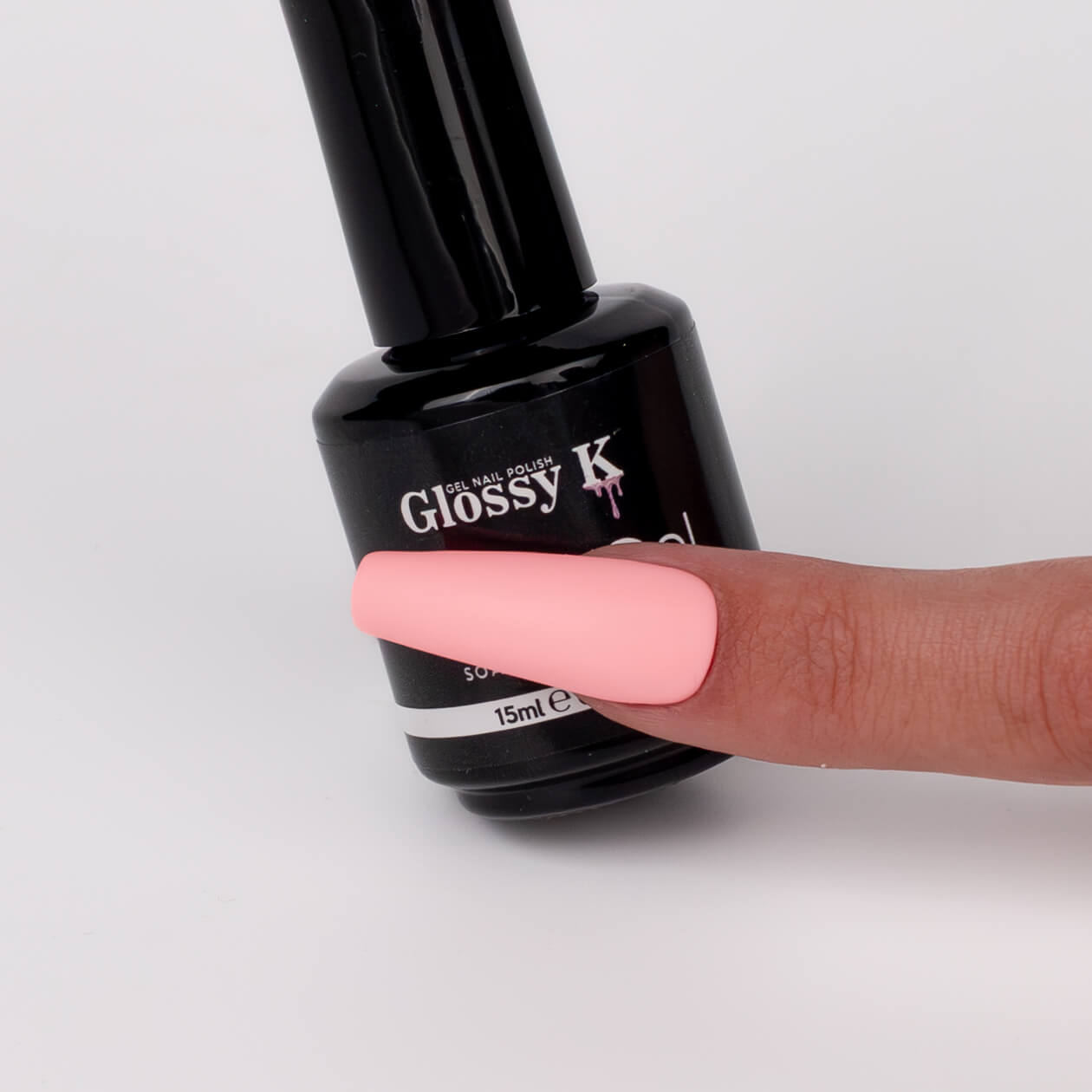 Glossy K Gel Polish 031 – Pastel Coral Pink - Image 4