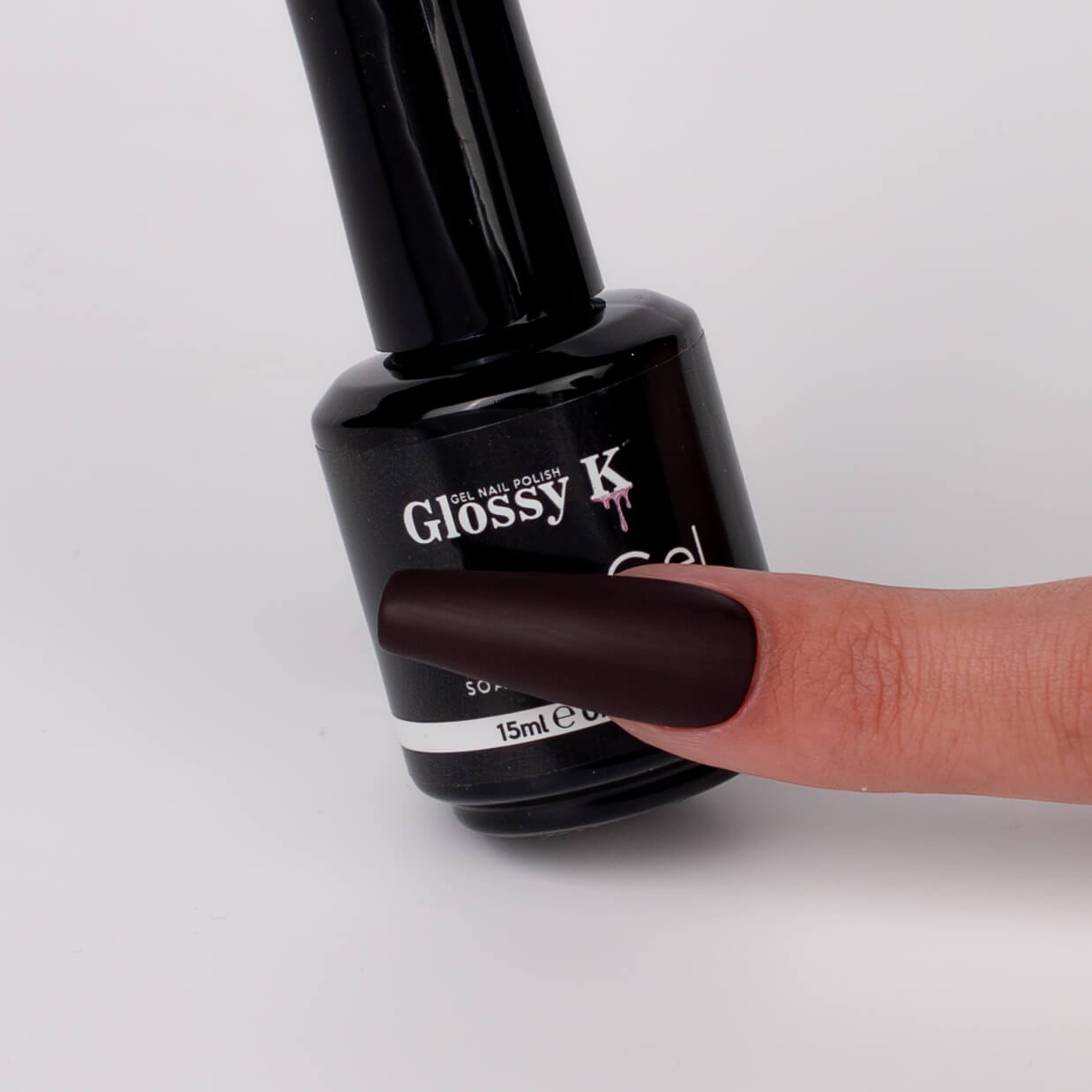 Glossy K Gel Polish 045 – Dark Chocolate Brown - Image 4
