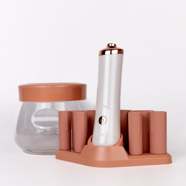 Glue shaker and makeup brush cleaner