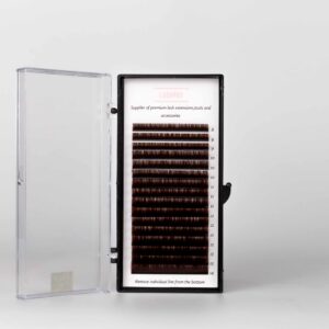 Dark Brown Russian volume lash extensions (16 rows single length trays)