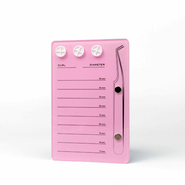 Acrylic lash and glue palette with magnetic tweezer holder